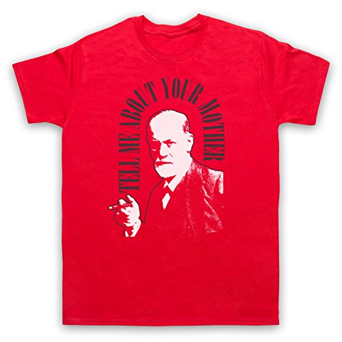 Sigmund Freud Tell Me About Your Mother Herren T-Shirt, Rot, Large von My Icon Art & Clothing