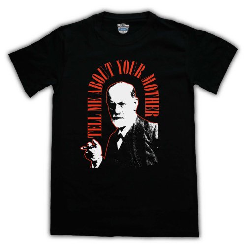 Sigmund Freud Tell Me About Your Mother Herren T-Shirt, Schwarz, Medium von My Icon Art & Clothing