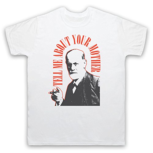 Sigmund Freud Tell Me About Your Mother Herren T-Shirt, Weis, XL von My Icon Art & Clothing
