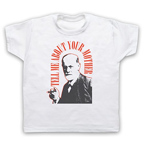 Sigmund Freud Tell Me About Your Mother Kinder T-Shirt, Weis, 12-13 Jahren von My Icon Art & Clothing