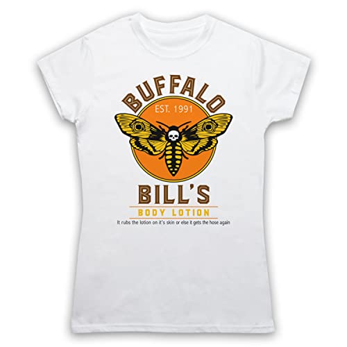 Silence Lambs Buffalo Bill's Body Lotion Parody Damen T-Shirt, Weiß, 2XL von My Icon Art & Clothing