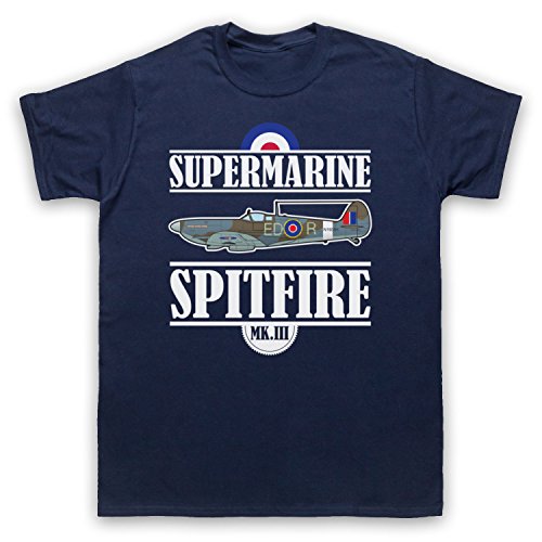 Spitfire Supermarine MK III Herren T-Shirt, Ultramarinblau, Medium von My Icon Art & Clothing