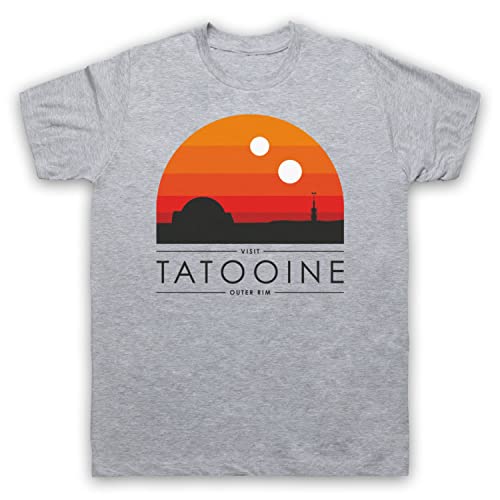 Star Visit Tatooine Outer Rim Vintage Tourism Poster Sci Fi Film Herren T-Shirt, Grau, XL von My Icon Art & Clothing