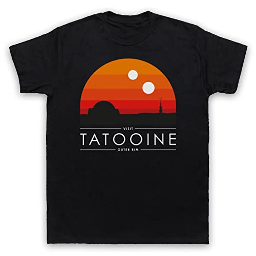 Star Visit Tatooine Outer Rim Vintage Tourism Poster Sci Fi Film Herren T-Shirt, Schwarz, XL von My Icon Art & Clothing