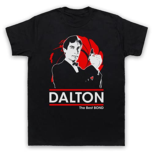 Timothy Dalton The Best Bond British Spy Secret Agent 00 Double O Herren T-Shirt, Schwarz, 2XL von My Icon Art & Clothing