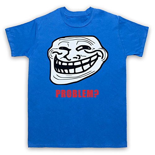 Trollface Meme Herren T-Shirt, Blau, Small von My Icon Art & Clothing