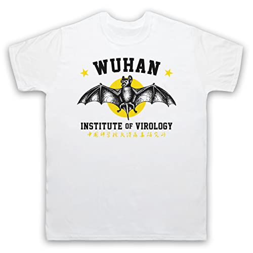 Wuhan Institute of Virology Parody Logo Herren T-Shirt, Weiß, Small von My Icon Art & Clothing