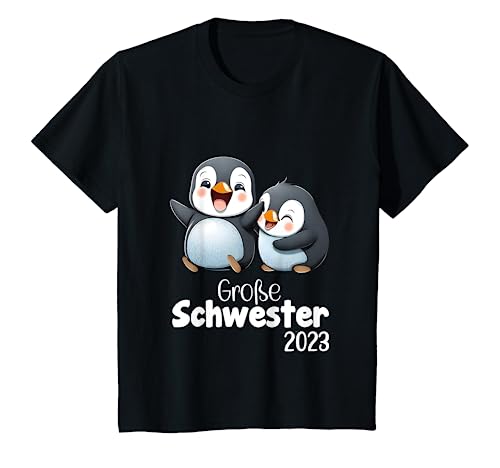 Kinder Große Schwester 2023 Pinguinmotiv - Pinguine - Pinguin T-Shirt von My Little Heroes Geschwister und Geburtstags Shop