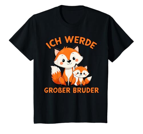 Kinder Ich werde großer Bruder Fuchs niedliche Füchse Überraschung T-Shirt von My Little Heroes Geschwister und Geburtstags Shop