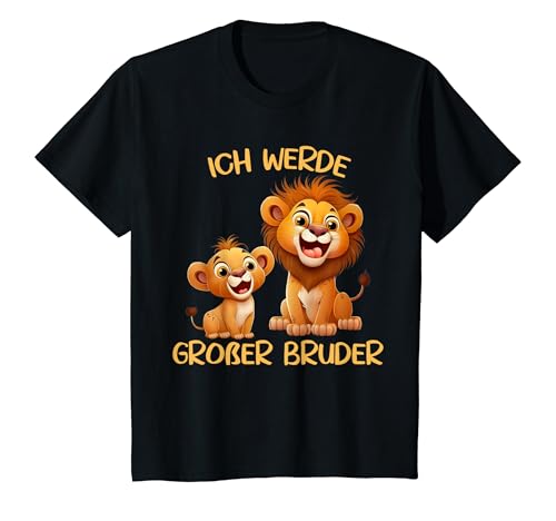 Kinder Ich werde großer Bruder zwei Löwen Baby Löwe T-Shirt von My Little Heroes Geschwister und Geburtstags Shop