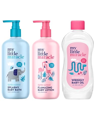 My Little Miracle Babypflegeset, Baby-Schaumbad, Babylotion und Babyöl 500 ml, ideal für alle Hauttypen, Neugeborene und älter My Little Miracle Babypflegeset, Baby-Schaumbad, Babylotion und Babyöl 500 ml, ideal für alle Hauttypen, Neugeborene und älter von My Little Miracle