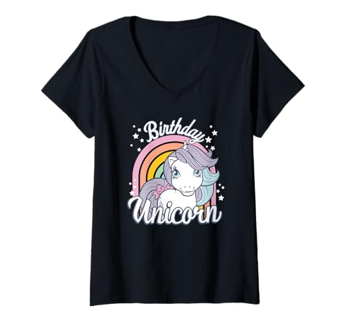 Damen My Little Pony Birthday Unicorn Classic Pony Portrait T-Shirt mit V-Ausschnitt von My Little Pony