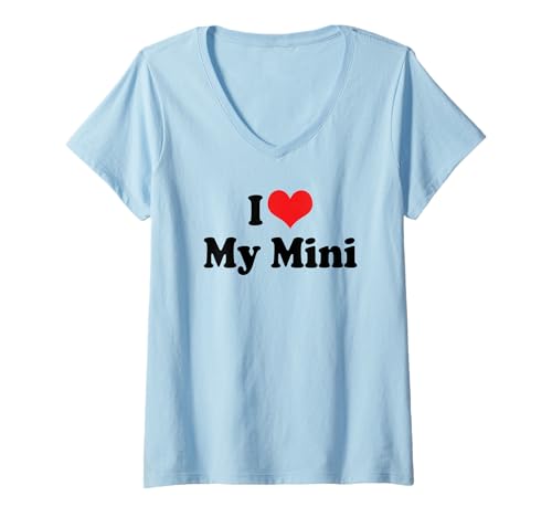 Damen Ich liebe Red Heart, mein britisches Miniauto T-Shirt mit V-Ausschnitt Damen Ich liebe Red Heart, mein britisches Miniauto T-Shirt mit V-Ausschnitt von My Love Store - Gifts With A Heart