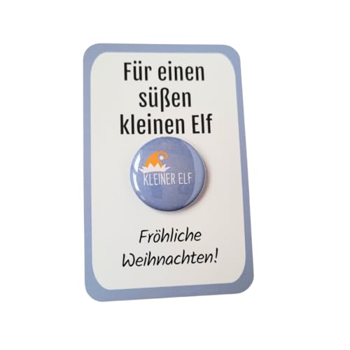 Elf On The Shelf Button mit Kärtchen - Ohne Nadel als kleines Weihnachtsgeschenk für Kinder im Advent oder zu Weihnachten von My Maisie