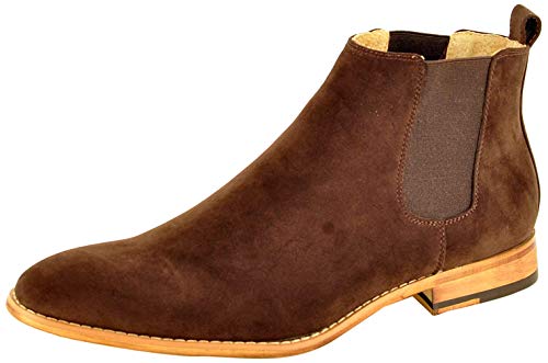 Herren Leder Gefüttert Chukka Desert Ankle Chelsea Boots, Braun - dunkelbraun - Größe: 46 EU von My Perfect Pair