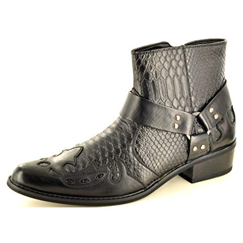 My Perfect Pair Herren-Cowboy-Stiefelette mit durchgehendem Reißverschluss, Schwarz , 42 2/3 EU von My Perfect Pair