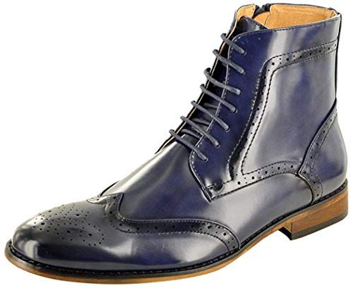 My Perfect Pair Chelsea Chukka Brogue-Stiefel für Herren, italienischer Stil, Leder gefüttert, Blau - navy - Größe: 41 EU von My Perfect Pair