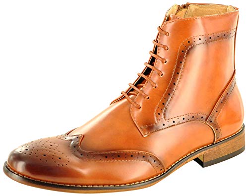 My Perfect Pair Chelsea Chukka Brogue-Stiefel für Herren, italienischer Stil, Leder gefüttert, Braun - hautfarben - Größe: 42 1/3 EU von My Perfect Pair