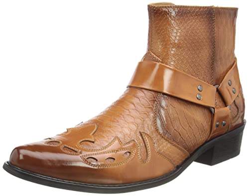 My Perfect Pair Herren-Cowboy-Stiefelette mit durchgehendem Reißverschluss, hautfarben, 42 1/3 EU von My Perfect Pair