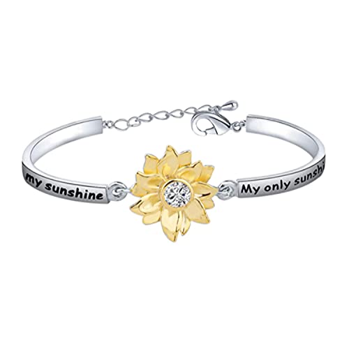 „You Are My Sunshine“ Zirkon Armband Sonnenschein Armband Freundin Geschenk Verlobte Mutter Tochter Sonnenschein Schmuck, L, von My Pet Elephant