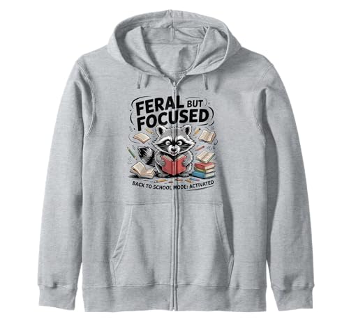Wilder, aber konzentrierter Waschbär, lustiger Schulanfang für Jungen, Lehrer Kapuzenjacke von My Raccoon apparel
