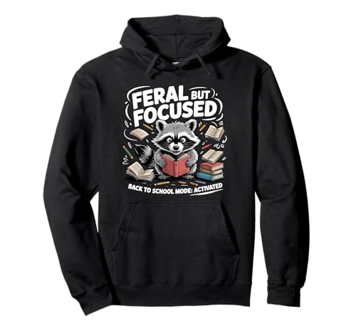 Wilder, aber konzentrierter Waschbär, lustiger Schulanfang für Jungen, Lehrer Pullover Hoodie von My Raccoon apparel