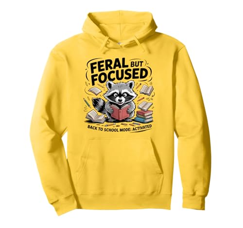 Wilder, aber konzentrierter Waschbär, lustiger Schulanfang für Jungen, Lehrer Pullover Hoodie von My Raccoon apparel