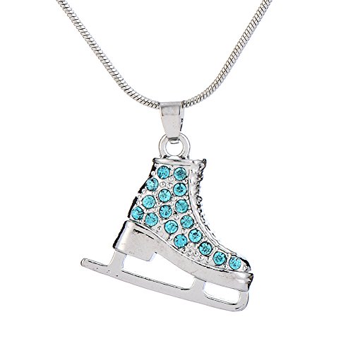 TEAMER 3D-Kristall-Schlittschuh-Halskette, Eiskunstlauf-Anhänger, Skater-Halskette, Schmuck für Damen, Zink, Strass, Glas Zink, Strass von TEAMER