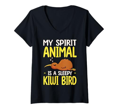 Damen My Spirit Animal ist EIN schläfriger Kiwivogel, niedliche Natur T-Shirt mit V-Ausschnitt Damen My Spirit Animal ist EIN schläfriger Kiwivogel, niedliche Natur T-Shirt mit V-Ausschnitt von My Spirit Animal Kiwi Bird Sleepy