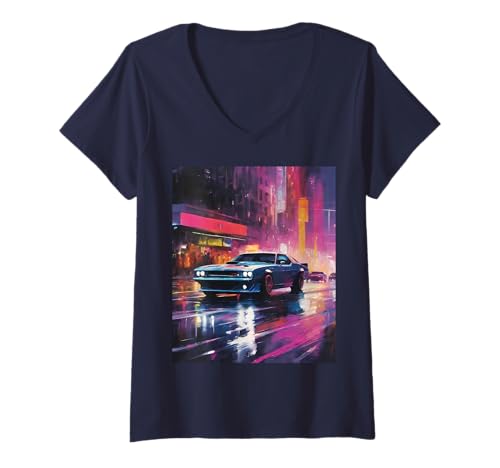 Damen Geschwindigkeit im Schatten V12 T-Shirt mit V-Ausschnitt von My Squirrel and I