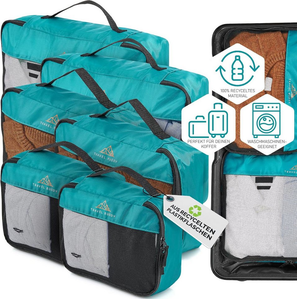 My Travel Bag Kofferorganizer TRAVEL BUDDY Koffer Organizer Set 6tlg. in Petrol (6er Set) von My Travel Bag