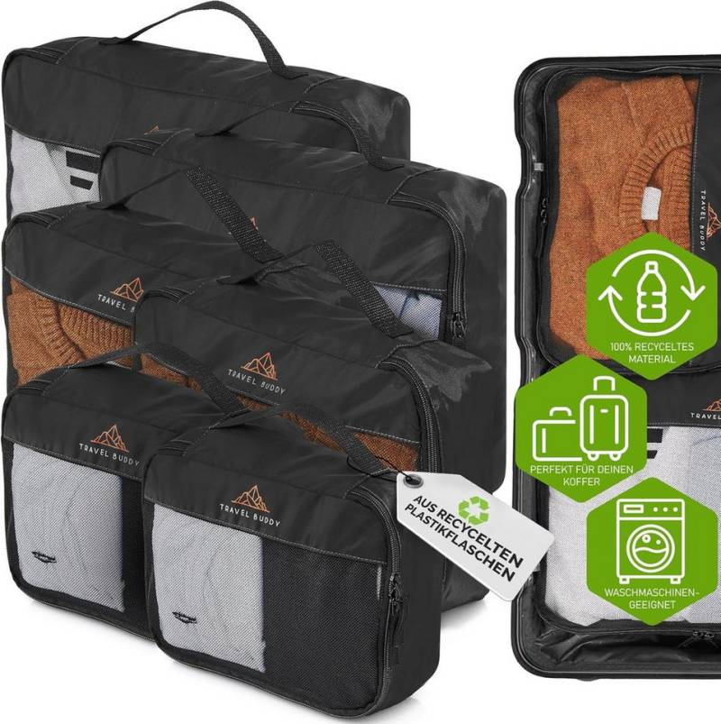 My Travel Bag Kofferorganizer TRAVEL BUDDY Koffer Organizer Set 6tlg. in schwarz (6er Set) von My Travel Bag