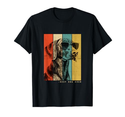Vintage Vizsla Hund Mama Papa Kinder Männer Frauen T-Shirt von My Vizsla Best Dog