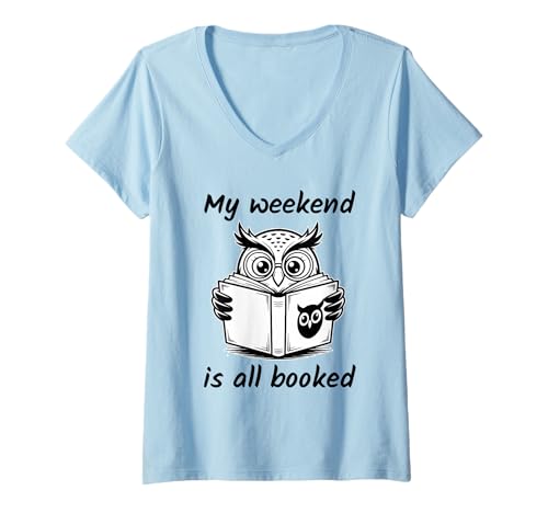 Damen My Weekend Is Fully Booked T-Shirt mit V-Ausschnitt Damen My Weekend Is Fully Booked T-Shirt mit V-Ausschnitt von My Weekend Is Fully Booked