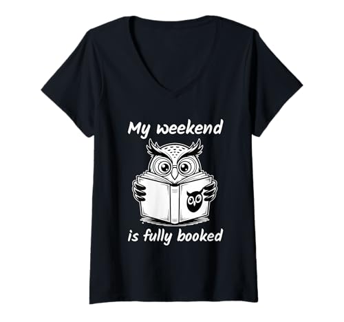 Damen My Weekend Is Fully Booked T-Shirt mit V-Ausschnitt Damen My Weekend Is Fully Booked T-Shirt mit V-Ausschnitt von My Weekend Is Fully Booked