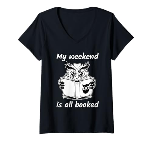 Damen My Weekend Is Fully Booked T-Shirt mit V-Ausschnitt Damen My Weekend Is Fully Booked T-Shirt mit V-Ausschnitt von My Weekend Is Fully Booked