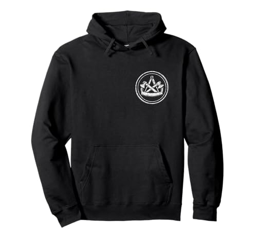 My Zunft - Zunftzeichen für den Zimmermann: Zimmerer Zimmermann traditionelles Zunftwappen auf Brust Pullover Hoodie für Männer - Schwarz, S von My Zunft - Zunftzeichen für den Zimmermann