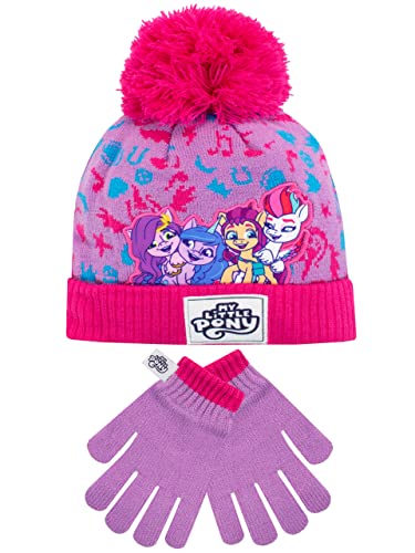 My Little Pony Kinder Wintermütze und Handschuhe Set Violett One Size von My Little Pony