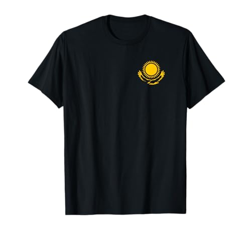 My Roots Are Kazakh Love - Damen Kasachstan Flagge Symbol - goldene Sonne Adler - stolz T-Shirt Schwarz S von My roots are Kazakh love as a souvenir gift idea