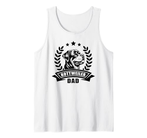 Herren Rottweiler Dad - Mit Banner und Ährenkranz Tank Top Herren Rottweiler Dad - Mit Banner und Ährenkranz Tank Top von MyAnimal - Rottweiler