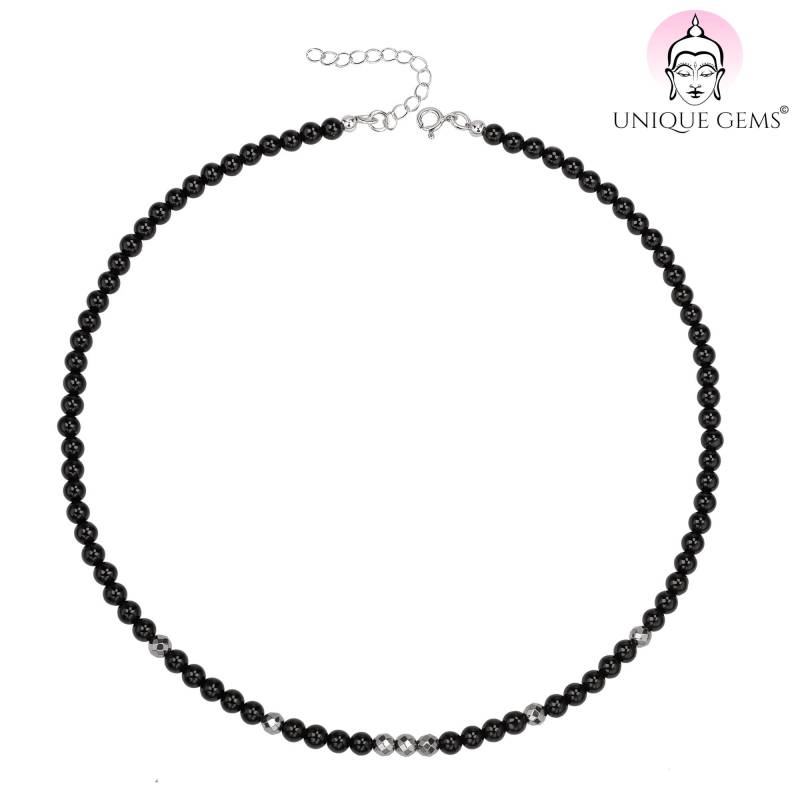 Unique Gems Damen Fusskettchen Edelstein Anklet Ø 4mm Onyx Chakra Perlen Gem Round Juweliers - Qualität von MyBeadFindings