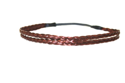 Geflochtenes Haarband doppelt bzw. 2-fach Zopf elastisches Haarband Haaraccessoire Haarteil Stirnband Extensions Kunsthaar in mahagoni von der Marke MyBeautyworld24 von MyBeautyworld24