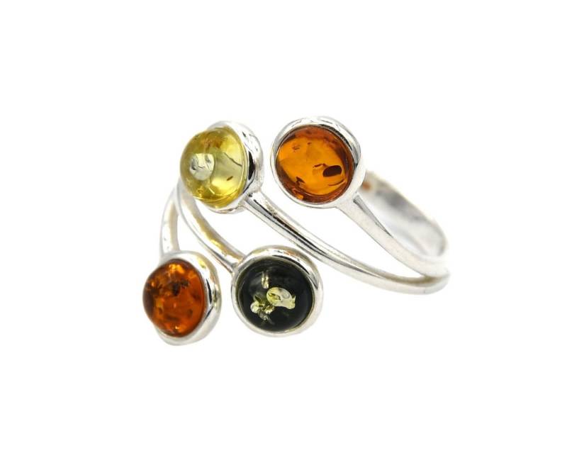 MyBer® Fingerring Bernstein Ring Sterling Silber 925 Bernsteinring Schmuck Damen (1-tlg), Größe ist einfach regulierbar PMBER23 von MyBer®