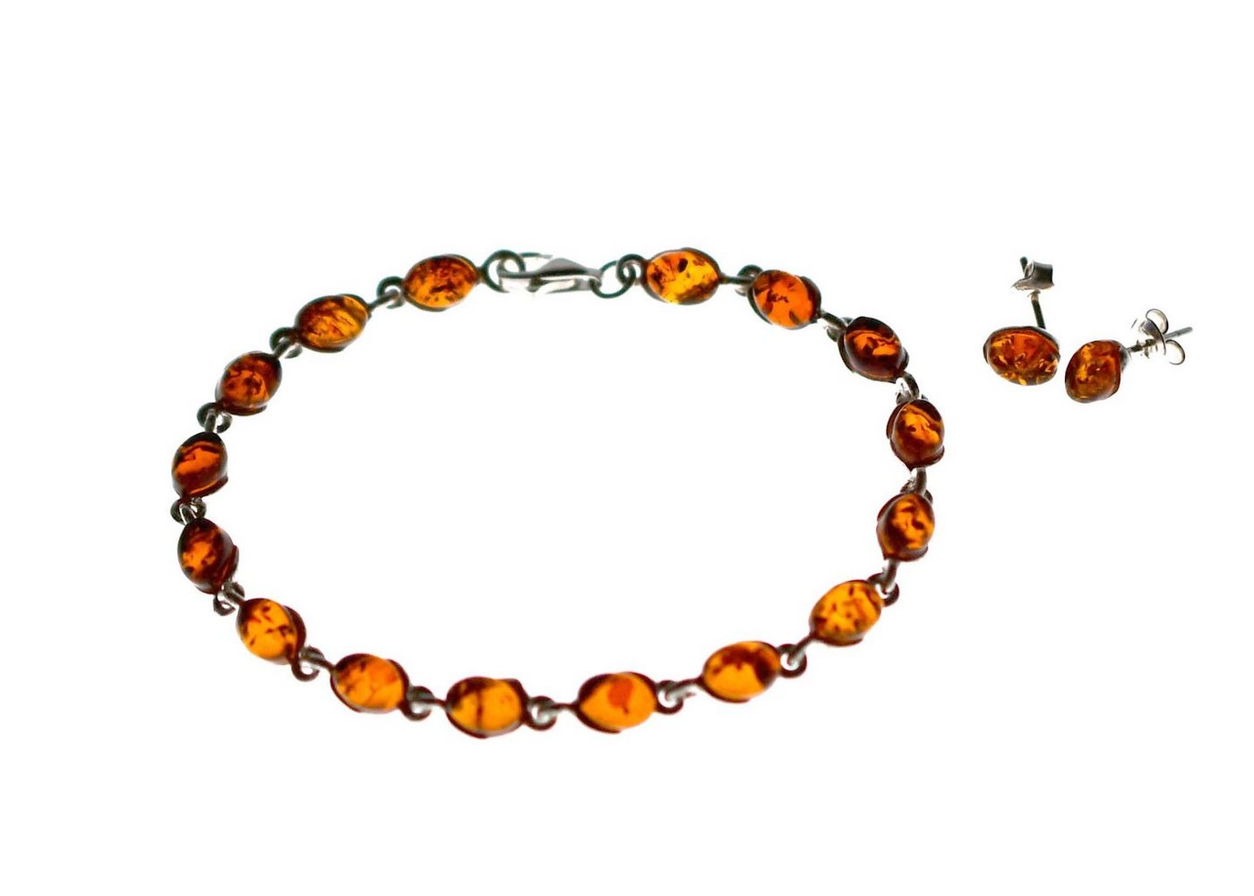 MyBer® Schmuckset Bernstein Schmuck Set Armband Ohrringe Damen Silber 925 (3-tlg), 3-teilig PMBER115 von MyBer®