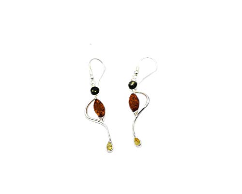 MyBer® Bernstein Ohrringe Bernsteinohrringe Bernsteine in 3 Farben Schmuck Damen lang Sterling Silber 925 von MyBer