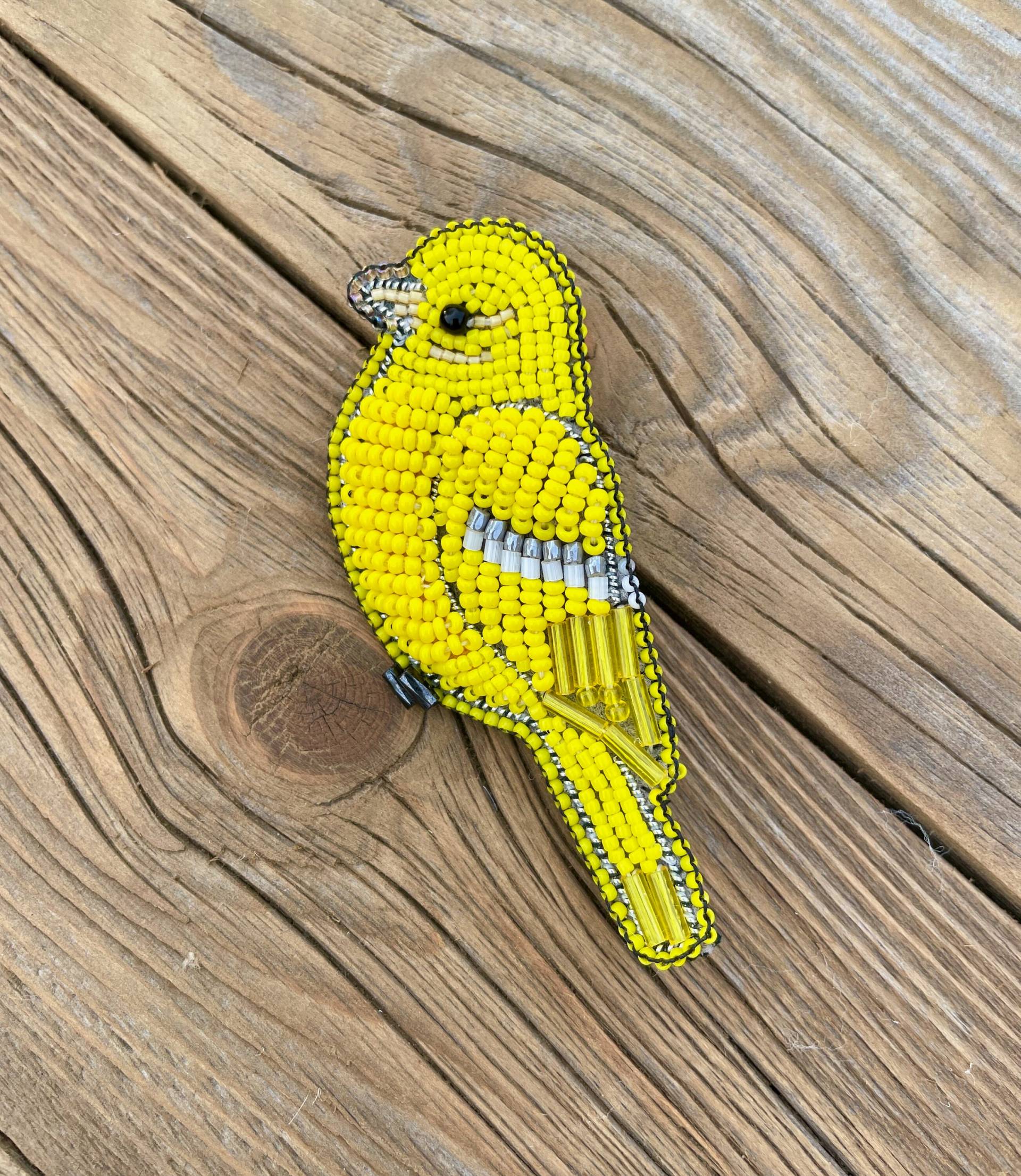 Kanarienvogel Perlen Brosche Gelber Vogel Pin Kanarienvogel Perlen Brosche Gelber Vogel Pin von MyBirdsAndMore