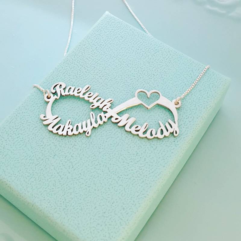 Infinity Name Halskette Personalisierte Forever Symbol Liebe Familie Anhänger Und Kette von MyBlueLemon