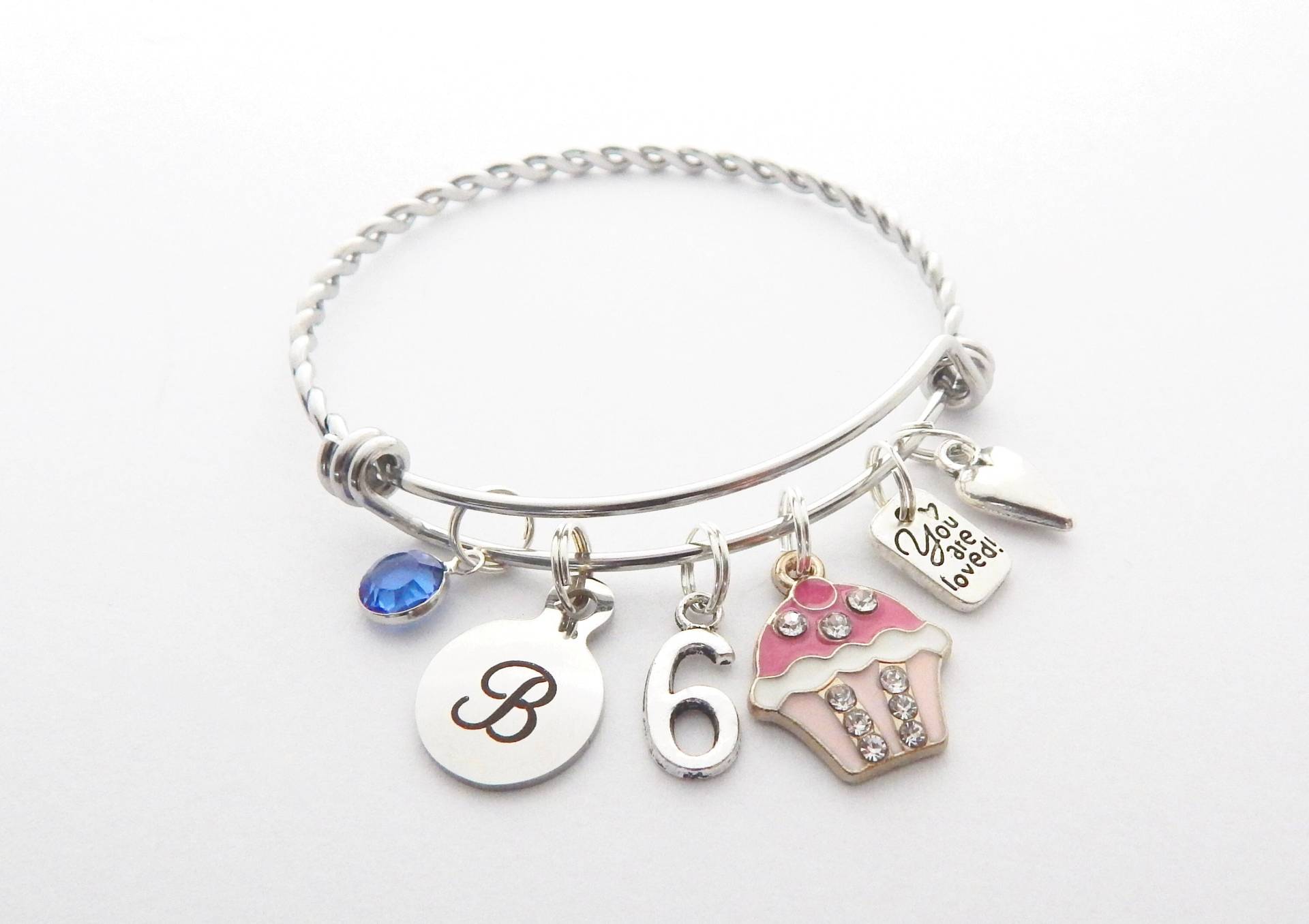 6-Jährige Tochter Geschenk, 6.tag Mädchen 8-Jährige Nichte, 9-Jähriges Mädchen, 5-Jährige Enkelin Geschenkideen Cupcake Charm Armband von MyBlueSnowflake