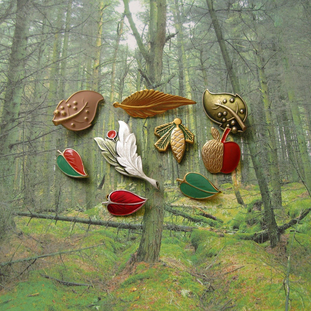 Blätter Pins, Brosche, Gold Ton Pin, Insekt Dekor, Flora Apfel-Pin, Kegel-Pins von MyBootSale