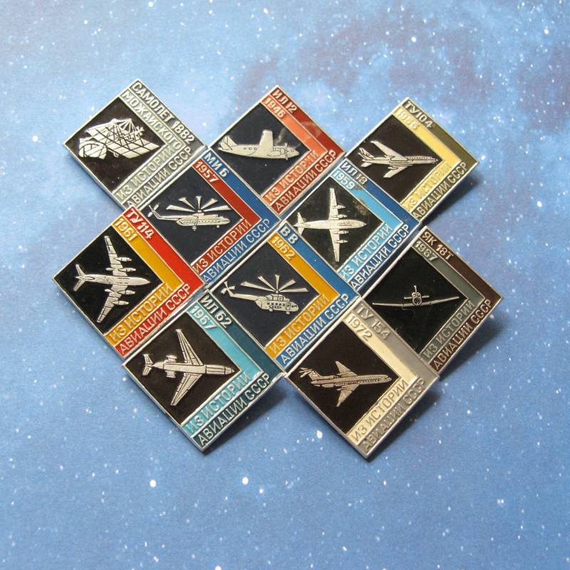 Vintage Udssr Luftfahrt Pins Flugzeug & Hubschrauber Abzeichen | 10Er Set von MyBootSale